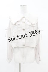 axes femme POETIQUE / ビッグ襟ショートブルゾン M ベージュ H-25-03-11-1062-AX-JA-NS-ZH