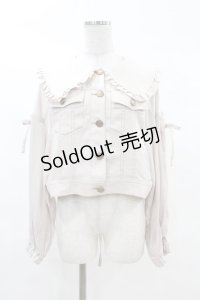 axes femme POETIQUE / ビッグ襟ショートブルゾン M ベージュ H-25-03-11-1062-AX-JA-NS-ZH