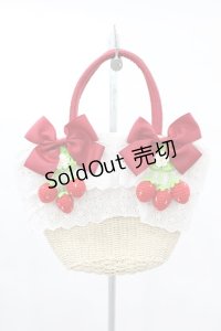 axes femme kawaii / いちごあみぐるみ付カゴバッグ  ワイン H-25-03-11-1012-AX-BG-NS-ZH