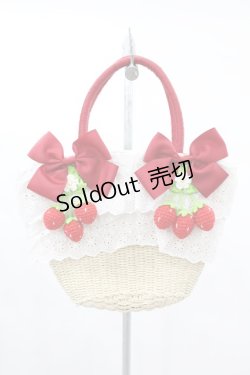 画像1: axes femme kawaii / いちごあみぐるみ付カゴバッグ  ワイン H-25-03-11-1012-AX-BG-NS-ZH