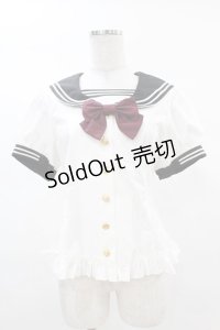metamorphose / リボンセーラーブラウス Free オフ/ブラック H-25-03-11-1020-ME-BL-NS-ZH