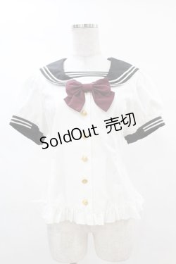 画像1: metamorphose / リボンセーラーブラウス Free オフ/ブラック H-25-03-11-1020-ME-BL-NS-ZH