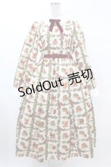 axes femme kawaii / 森のケーキ屋さん柄ワンピース M アイボリー H-25-03-11-1027-AX-OP-NS-ZH
