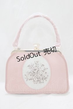 画像1: an another angelus / フレームローズ刺繍別珍がま口バッグ  ピンク H-25-03-11-059-CA-BG-NS-ZH