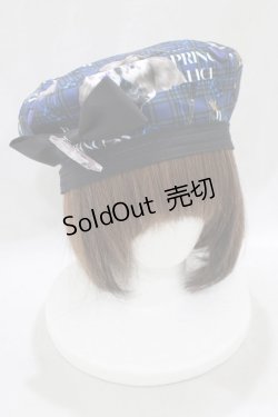 画像1: Royal Princess Alice / PUNK CATベレー帽  青チェック H-25-03-11-077-LO-AC-NS-ZH