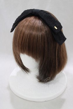 画像1: Angelic Pretty / アンティークRibbonカチューシャ  ブラック H-25-03-11-078-AP-AC-NS-ZH