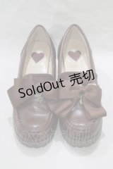 Amavel / リボン付きローファーパンプス L ブラウン H-25-03-11-080-CA-SH-NS-ZH