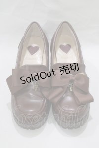 Amavel / リボン付きローファーパンプス L ブラウン H-25-03-11-080-CA-SH-NS-ZH