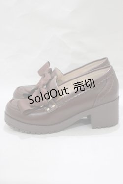画像2: Amavel / リボン付きローファーパンプス L ブラウン H-25-03-11-080-CA-SH-NS-ZH
