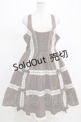 metamorphose / 【プラスサイズ】木漏れ日のトロイメライ ティアードジャンパースカート プラスサイズ ブラウン H-25-03-11-002-ME-OP-NS-ZH