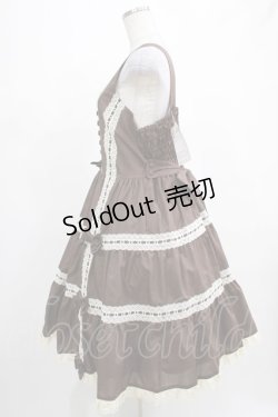 画像2: metamorphose / 【プラスサイズ】木漏れ日のトロイメライ ティアードジャンパースカート プラスサイズ ブラウン H-25-03-11-002-ME-OP-NS-ZH