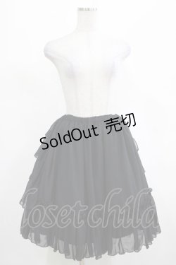 画像1: Victorian maiden / フリルシフォンアンダースカート Free ブラック H-25-03-11-018-CL-SK-NS-ZH