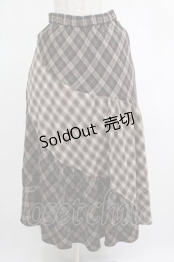 画像2: axes femme / チェック切替ロングスカート M ブラウン H-25-03-11-020-AX-SK-NS-ZH