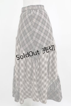 画像3: axes femme / チェック切替ロングスカート M ブラウン H-25-03-11-020-AX-SK-NS-ZH