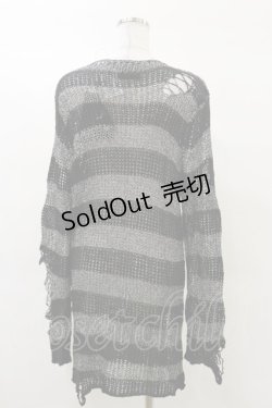 画像2: KILL STAR / Abyss Knit Sweater XS 黒×シルバーグレー H-25-03-12-043-SL-TO-KB-ZH