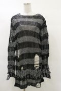 KILL STAR / Abyss Knit Sweater S 黒×シルバーグレー H-25-03-12-044-SL-TO-KB-ZH