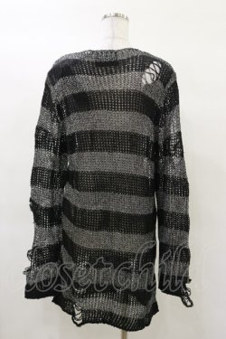 画像2: KILL STAR / Abyss Knit Sweater S 黒×シルバーグレー H-25-03-12-044-SL-TO-KB-ZH