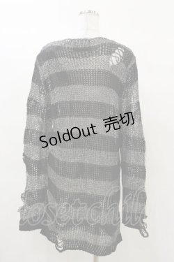 画像2: KILL STAR / Abyss Knit Sweater S 黒×シルバーグレー H-25-03-12-044-SL-TO-KB-ZH