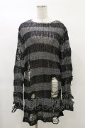 KILL STAR / Abyss Knit Sweater S 黒×シルバーグレー H-25-03-12-045-SL-TO-KB-ZI