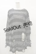 KILL STAR / Abyss Knit Sweater S 黒×シルバーグレー H-25-03-12-045-SL-TO-KB-ZI