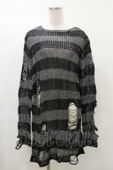 KILL STAR / Abyss Knit Sweater S 黒×シルバーグレー H-25-03-12-045-SL-TO-KB-ZI