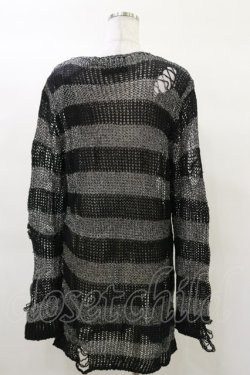 画像2: KILL STAR / Abyss Knit Sweater S 黒×シルバーグレー H-25-03-12-045-SL-TO-KB-ZI