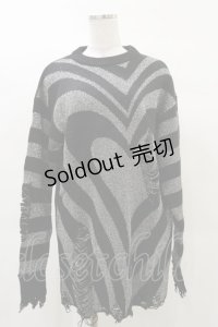 KILL STAR / Libi Sweater S 黒×シルバーグレー H-25-03-12-047-SL-TO-KB-ZI