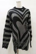 KILL STAR / Libi Sweater S 黒×シルバーグレー H-25-03-12-048-SL-TO-KB-ZI