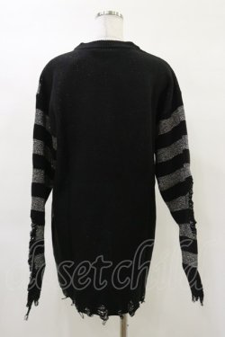 画像2: KILL STAR / Libi Sweater S 黒×シルバーグレー H-25-03-12-048-SL-TO-KB-ZI