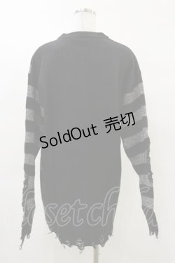 画像2: KILL STAR / Libi Sweater S 黒×シルバーグレー H-25-03-12-048-SL-TO-KB-ZI