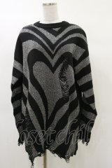 KILL STAR / Libi Sweater M 黒×シルバーグレー H-25-03-12-049-SL-TO-KB-ZH