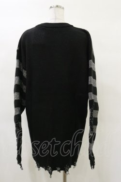 画像2: KILL STAR / Libi Sweater M 黒×シルバーグレー H-25-03-12-049-SL-TO-KB-ZH