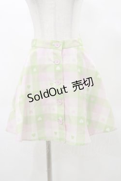 画像1: MILK / Love Checkスカートパンツ  ピーチメロン H-25-03-12-052-ML-PA-KB-ZH