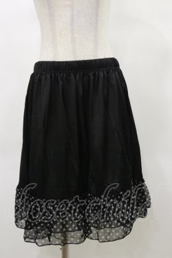 画像1: MARBLE / フリルペチコート  黒スター柄 H-25-03-12-055-GO-SK-KB-ZH