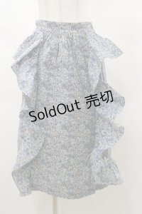 Jane Marple Dans Le Salon / Liberty flowerフラッフィースカート M ブルー H-25-03-12-058-JM-SK-KB-ZH