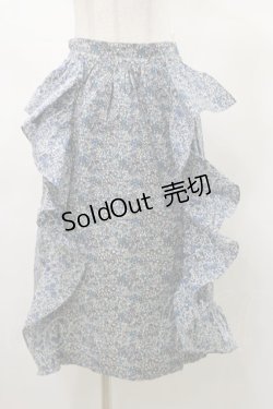 画像1: Jane Marple Dans Le Salon / Liberty flowerフラッフィースカート M ブルー H-25-03-12-058-JM-SK-KB-ZH
