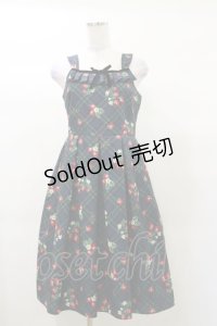 Emily Temple cute / Strawberry Tartanノースリーブワンピース  ネイビー H-25-03-12-065-ET-OP-KB-ZH