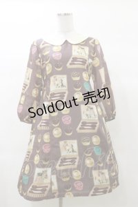 Leur Getter / Chaton Chocolat袖付ワンピース M ブラウン H-25-03-12-074-LU-OP-KB-ZH