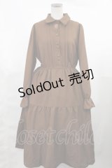 axes femme / メルティショコラ刺繍ワンピース M ブラウン H-25-03-12-1006-AX-OP-NS-ZH