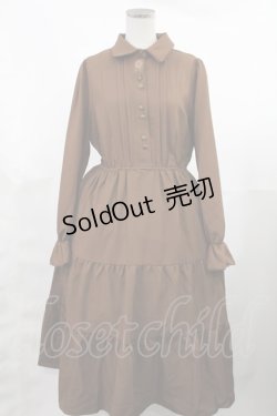 画像1: axes femme / メルティショコラ刺繍ワンピース M ブラウン H-25-03-12-1006-AX-OP-NS-ZH