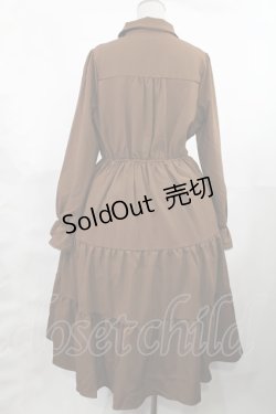 画像2: axes femme / メルティショコラ刺繍ワンピース M ブラウン H-25-03-12-1006-AX-OP-NS-ZH