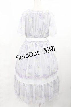 画像2: axes femme / 紫陽花シフォンワンピース M ラベンダー H-25-03-12-1009-AX-OP-NS-ZH