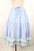 axes femme kawaii / ミディフリルペチスカート M サックス H-25-03-12-1013-AX-SK-NS-ZH