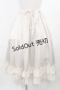 axes femme kawaii / ミディフリルペチスカート M アイボリー H-25-03-12-1015-AX-SK-NS-ZH