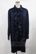 Maison de FLEUR Petite Robe / フロントリボンドレス M ネイビー H-25-03-12-1017-EL-OP-NS-ZH
