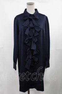Maison de FLEUR Petite Robe / フロントリボンドレス M ネイビー H-25-03-12-1017-EL-OP-NS-ZH