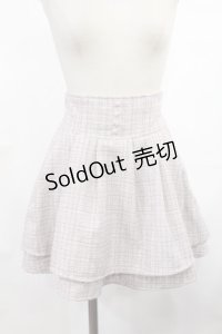 evelyn / ツイードダブルフレアスカート Free ピンク H-25-03-12-1019-LO-SK-NS-ZH