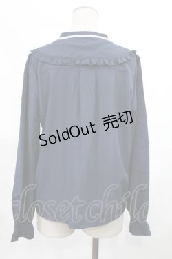 画像2: axes femme / ブーケ刺繍フリル襟ブラウス M ネイビー H-25-03-12-1022-AX-BL-NS-ZH