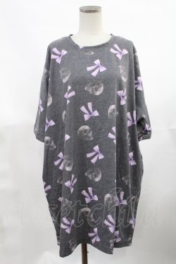 画像1: Jamie エーエヌケー / ドクロリボンプリントBigTe M ブラック H-25-03-12-1030-LO-OP-NS-ZH