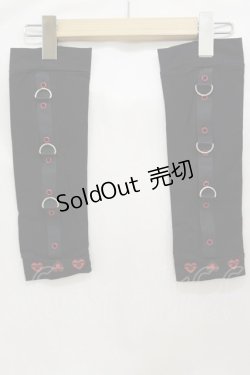 画像1: NieR Clothing / アームカバー  黒×赤 H-25-03-12-013-PU-ZA-KB-ZH